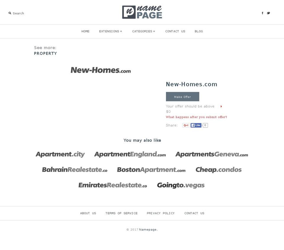 new-homes.com shopify website screenshot