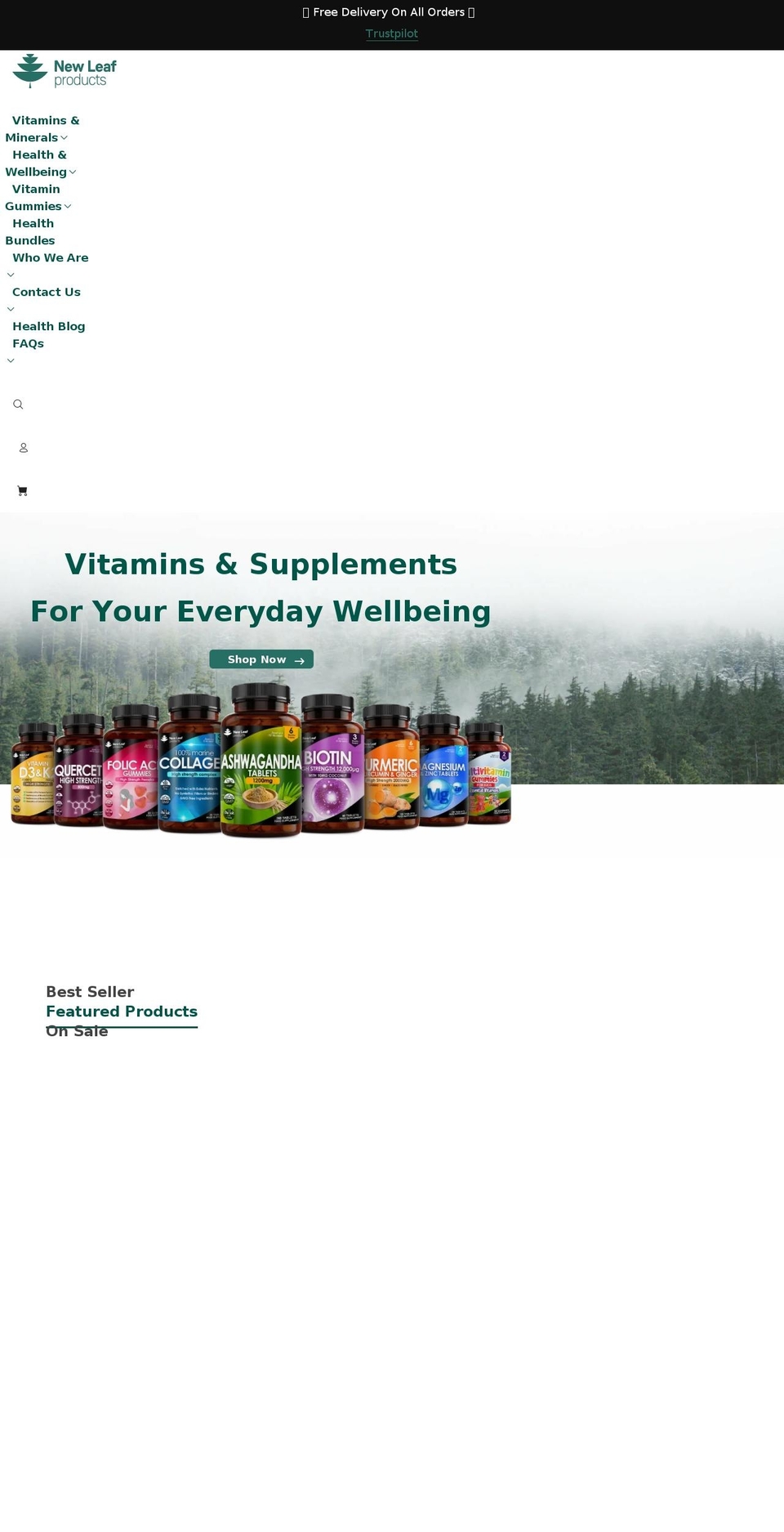 new-leaf-products.com shopify website screenshot