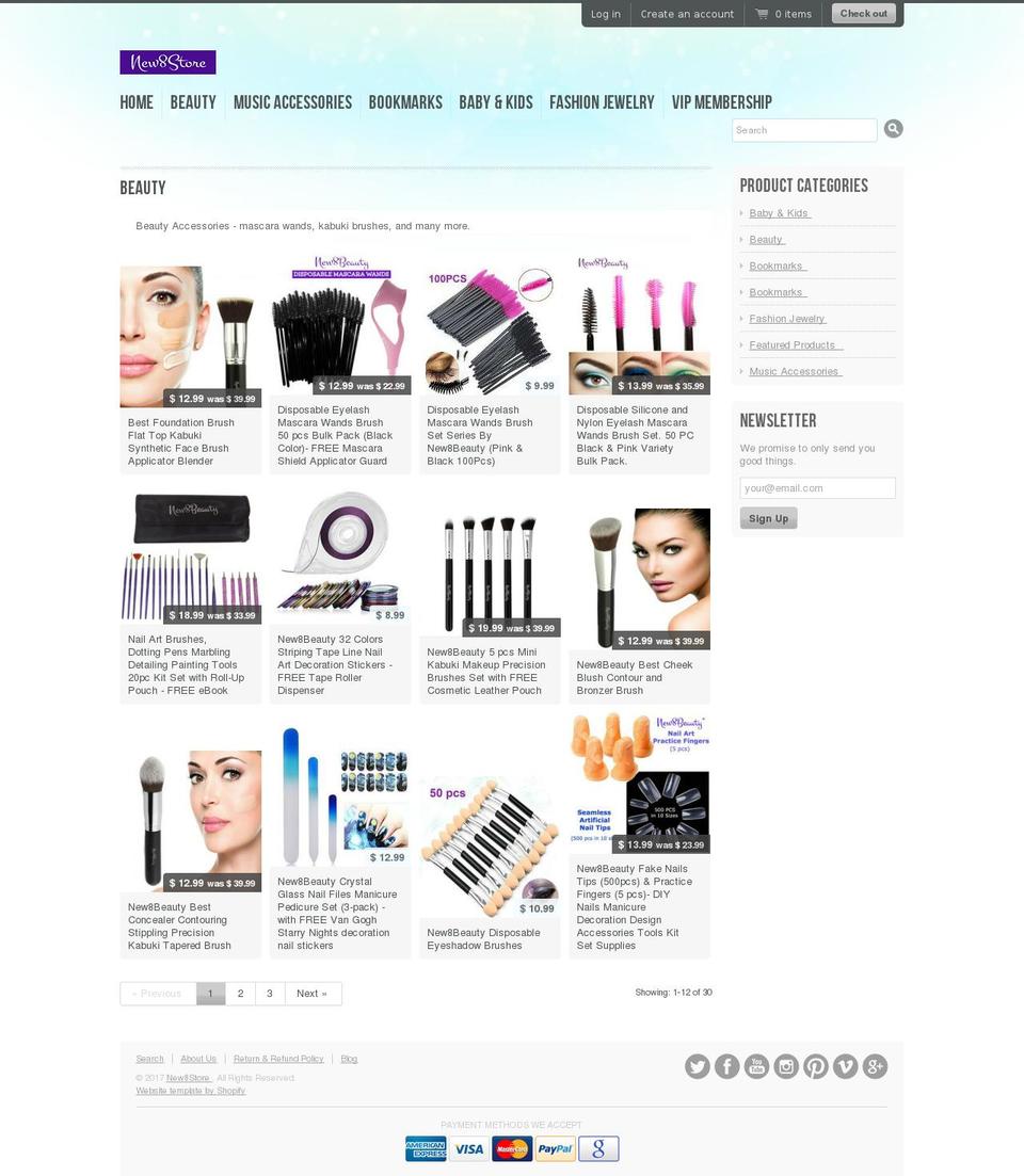 new8beauty.com shopify website screenshot