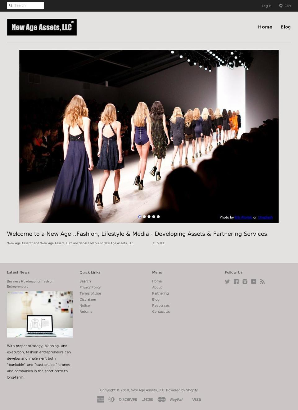 newageassets.com — Shopify storefront screenshot