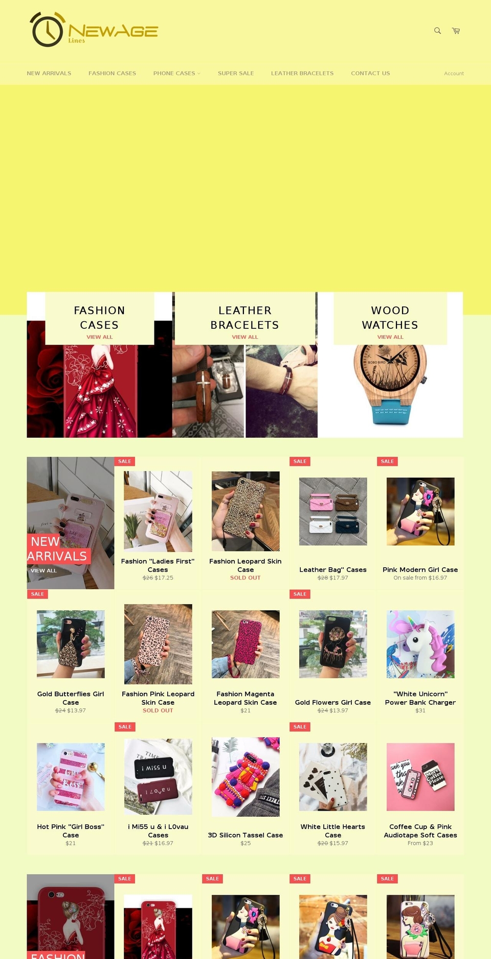 newagelines.com — Shopify storefront screenshot