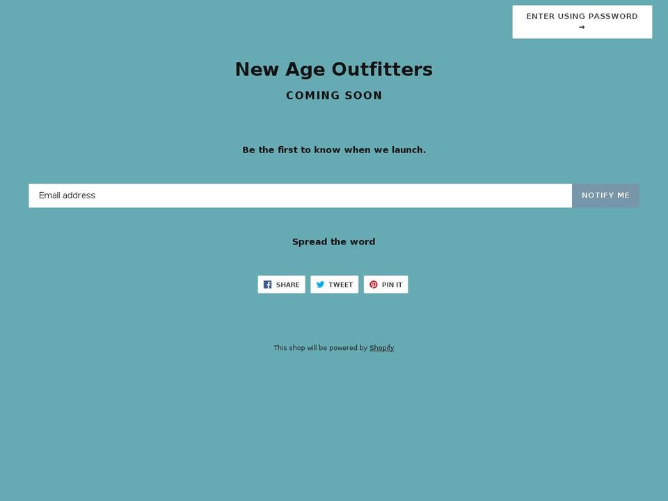 newageoutfitters.com — Shopify storefront screenshot