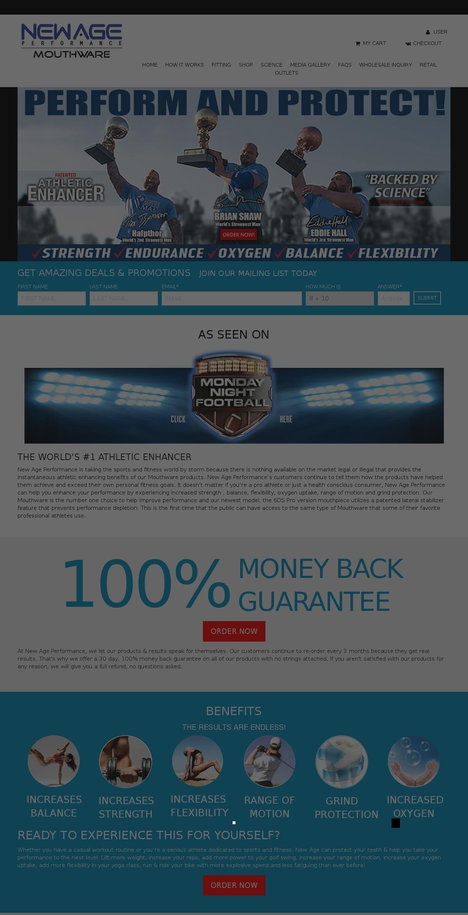 newageperformance.com shopify website screenshot