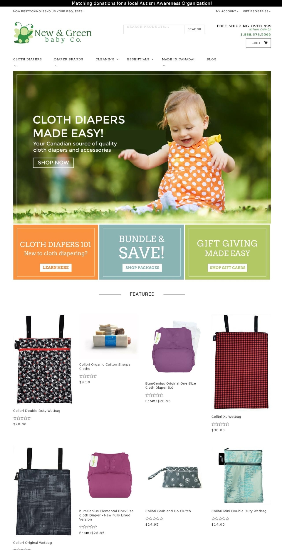 NewGreenBaby Shopify theme site example newandgreen.com