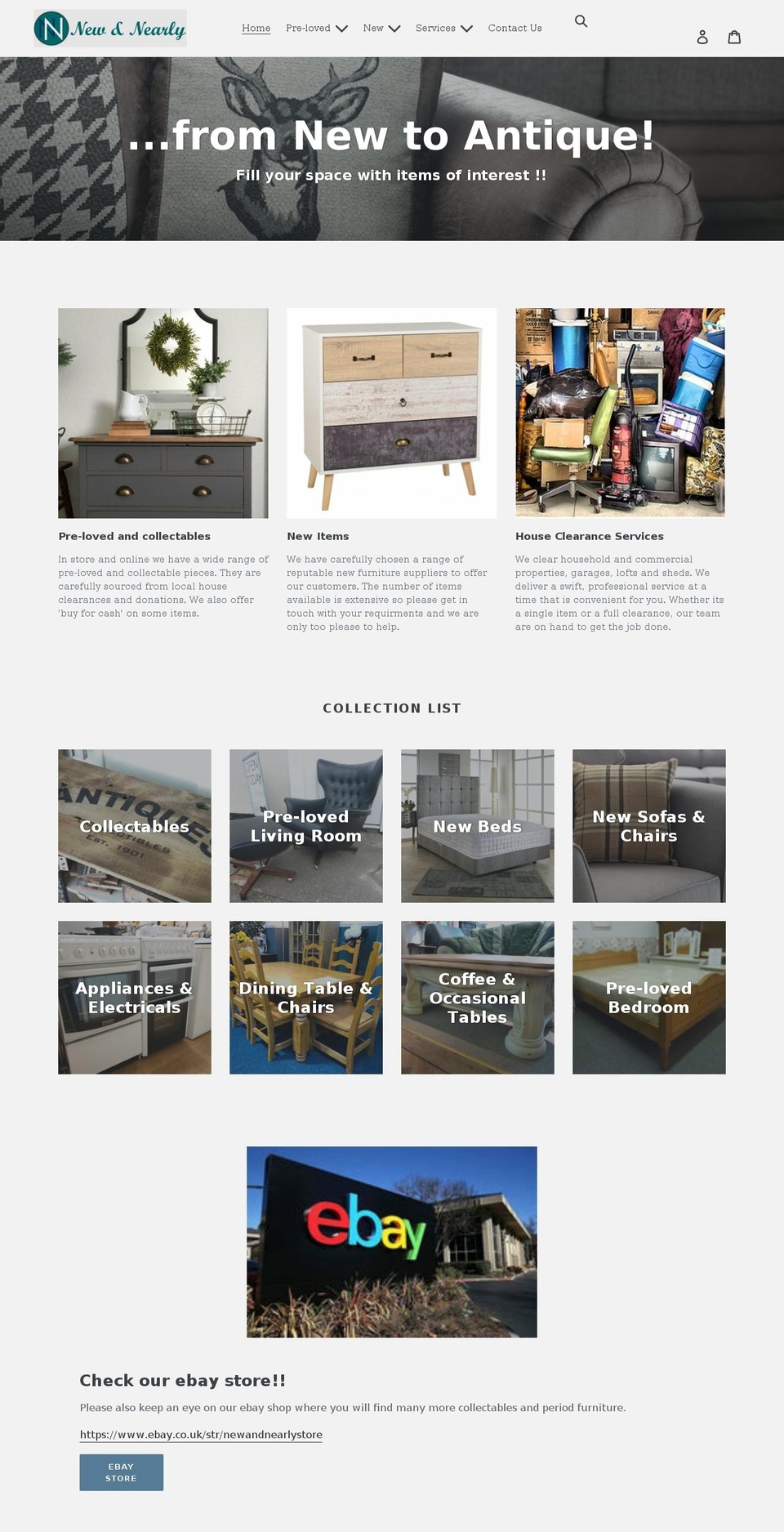 newandnearly.co.uk shopify website screenshot