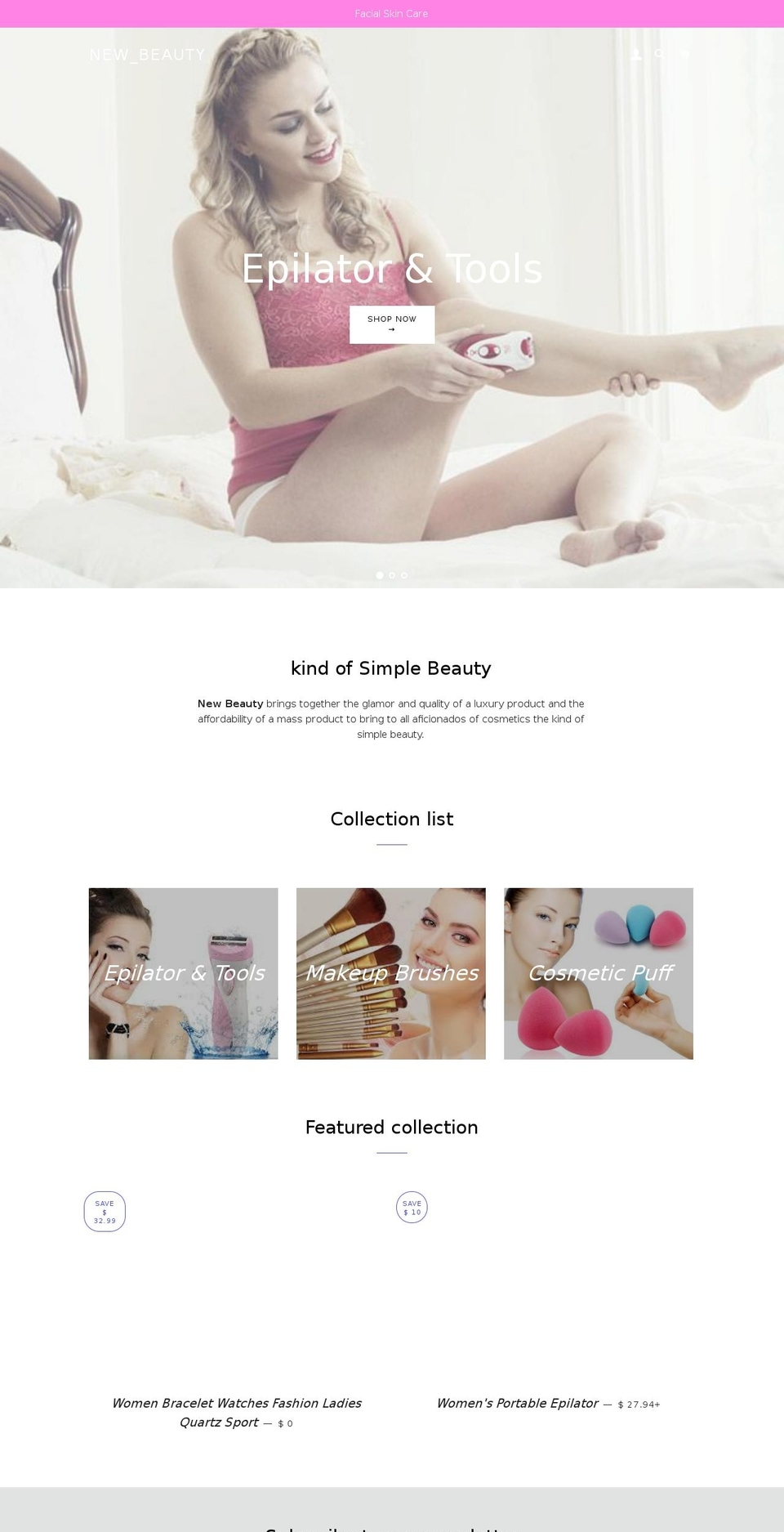 newbeauty.online shopify website screenshot