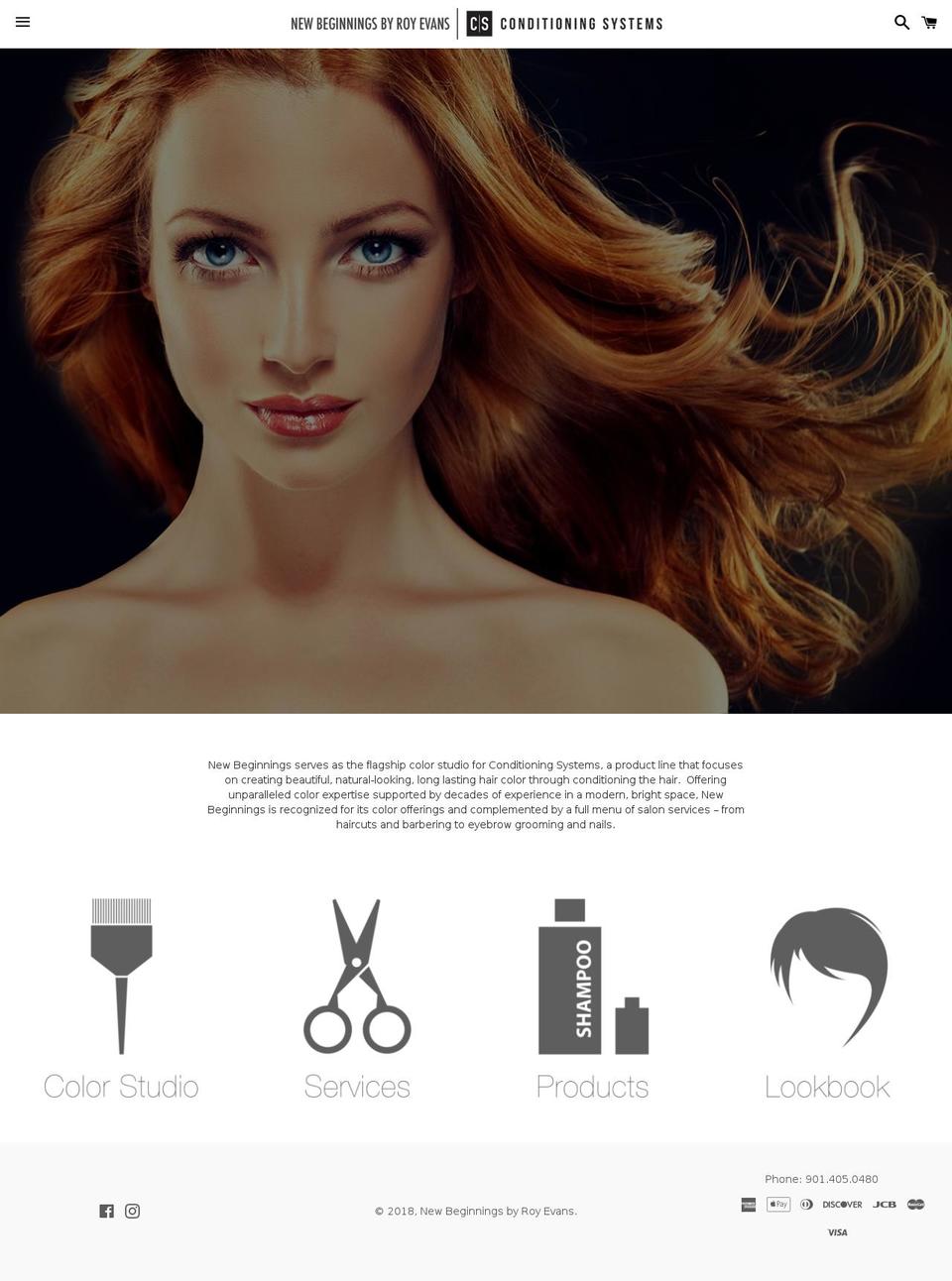 newbeginningsroyevans.com — Shopify storefront screenshot