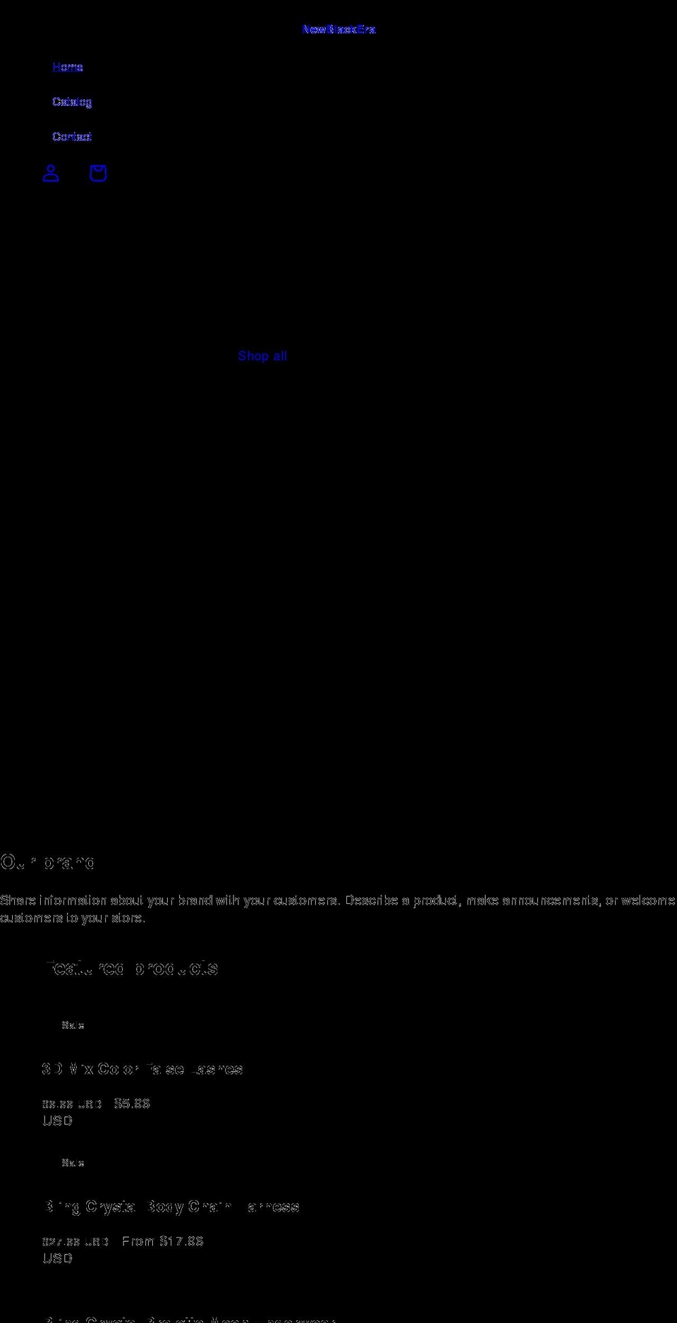 newblackera.org shopify website screenshot