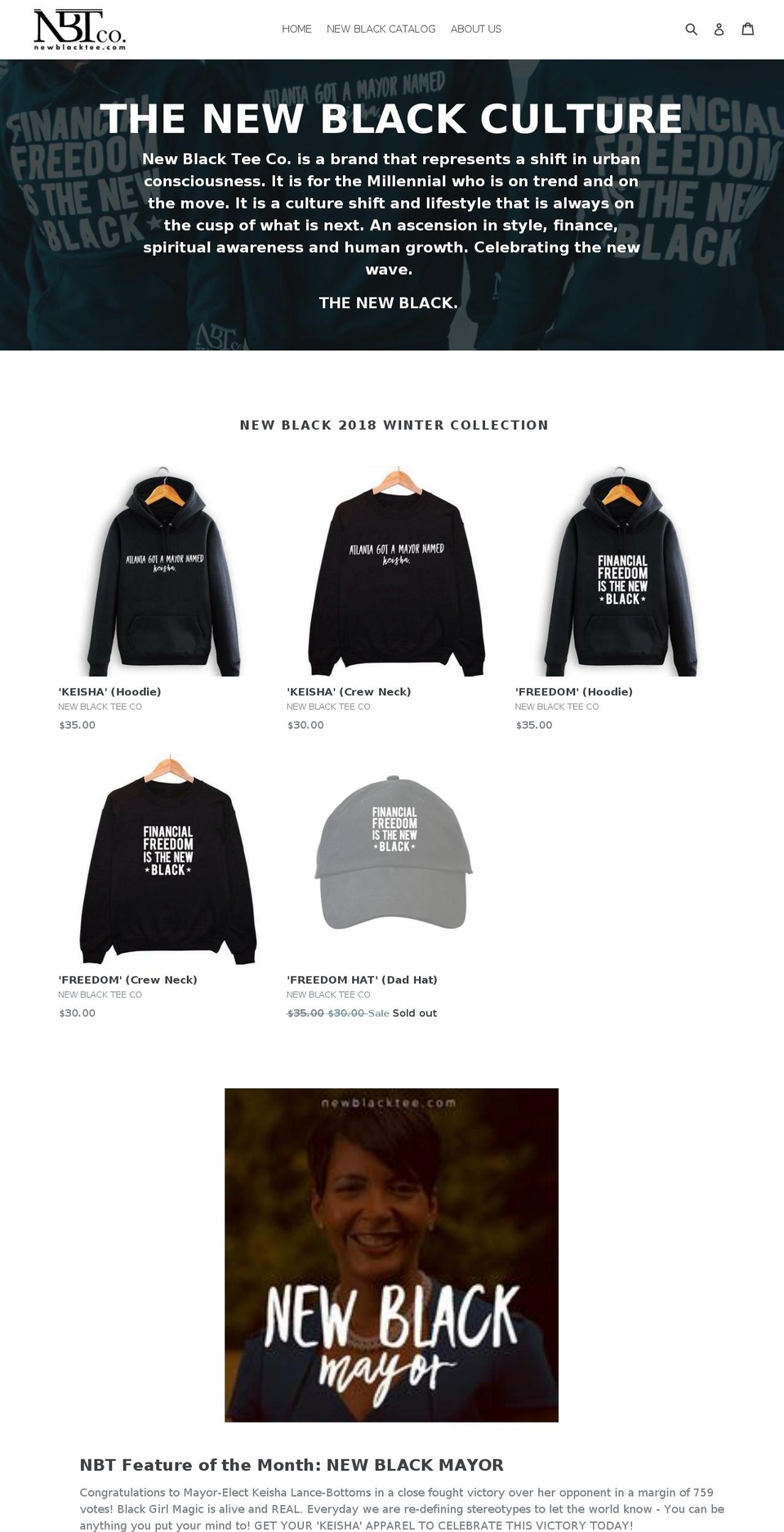 newblacktee.com — Shopify storefront screenshot