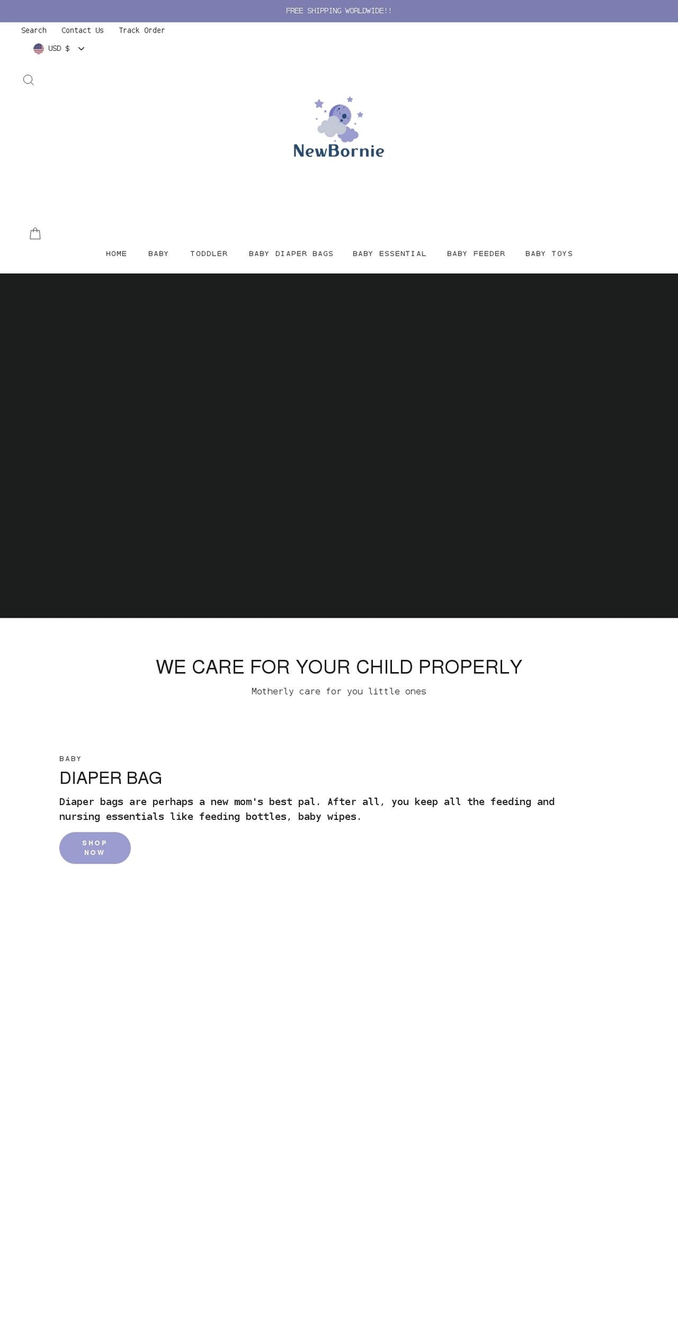 newbornie.com shopify website screenshot