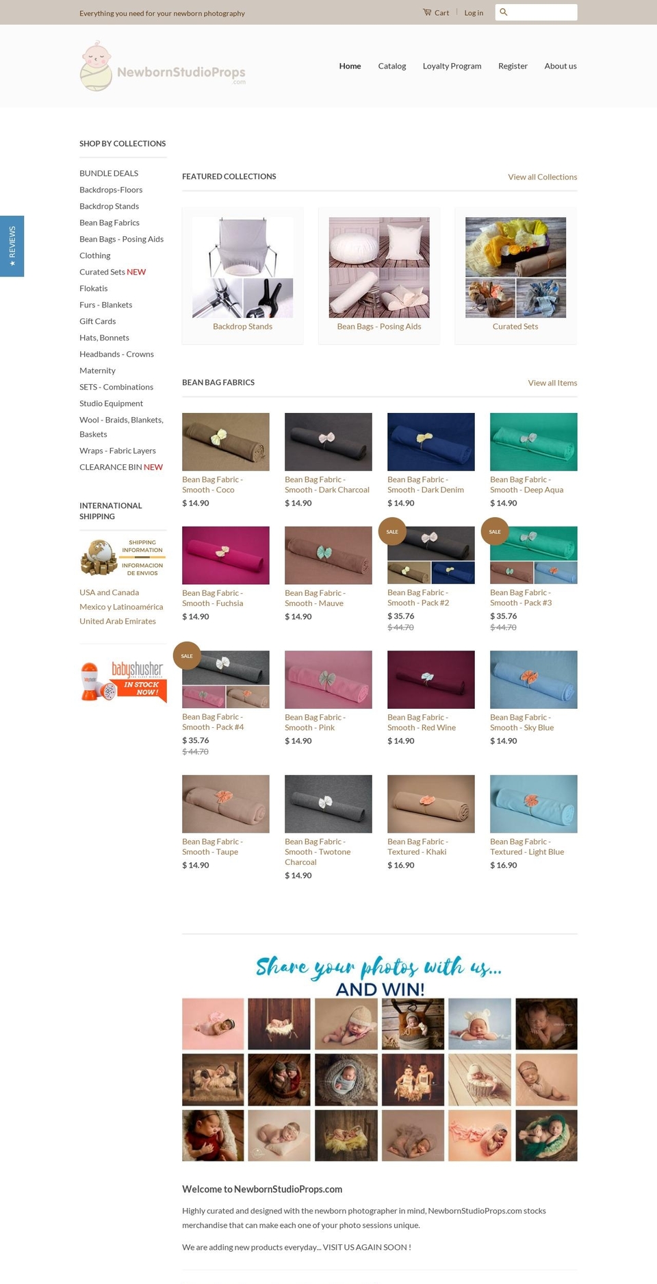 newbornstudioprops.com shopify website screenshot