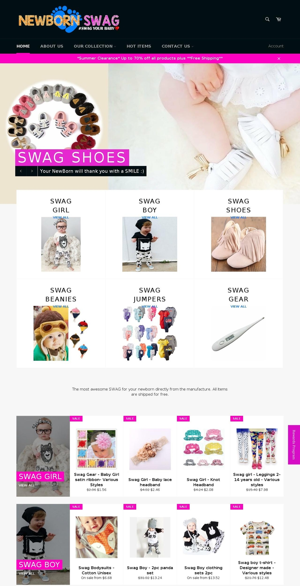newbornswag.com shopify website screenshot