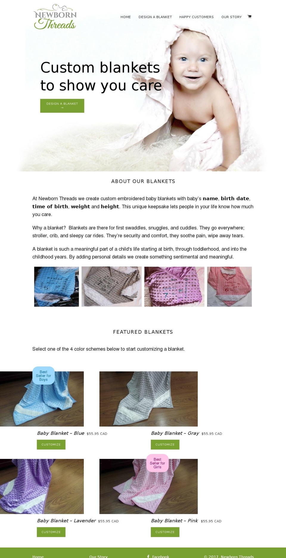 newbornthreads.com shopify website screenshot