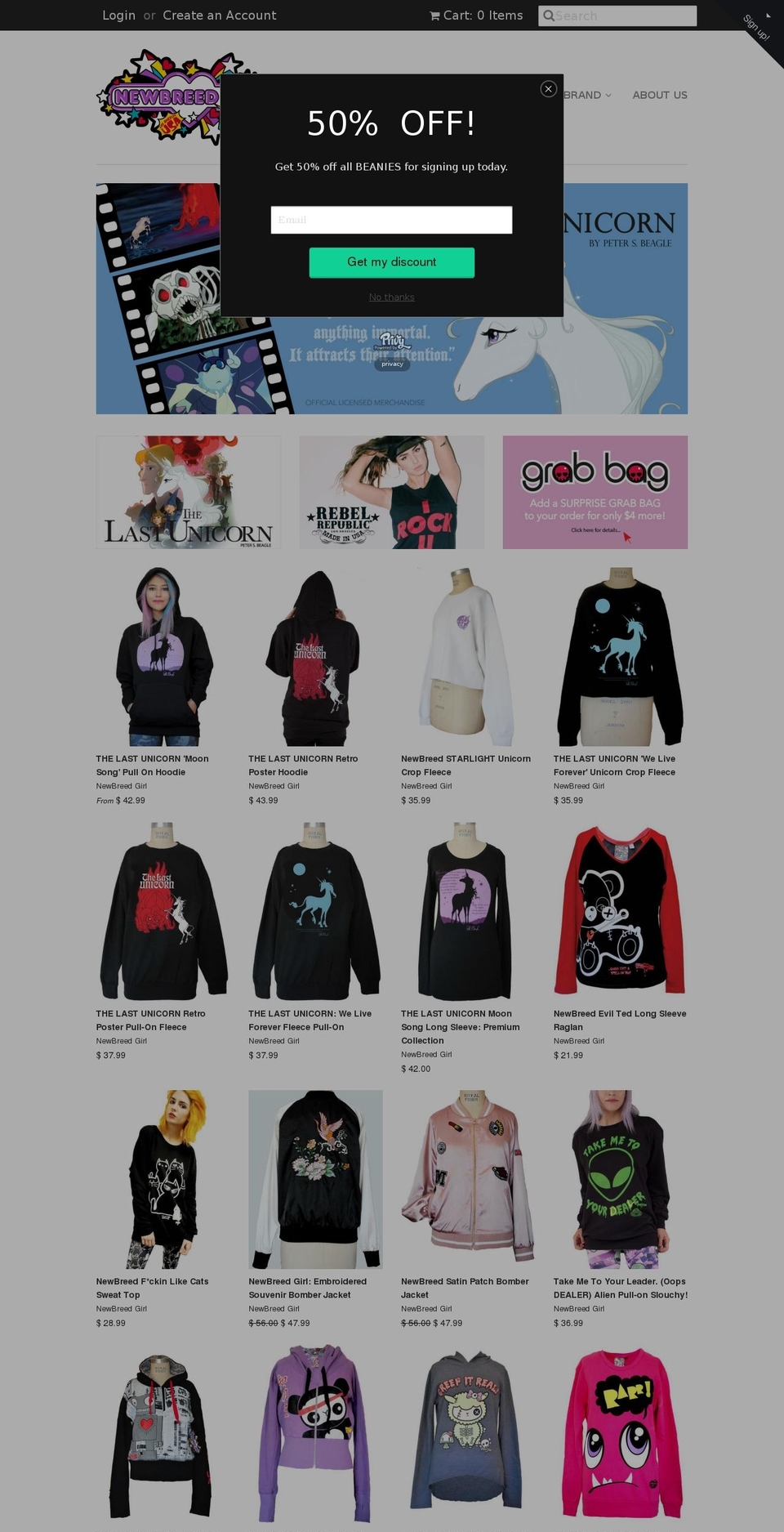 newbreedgirl.com shopify website screenshot