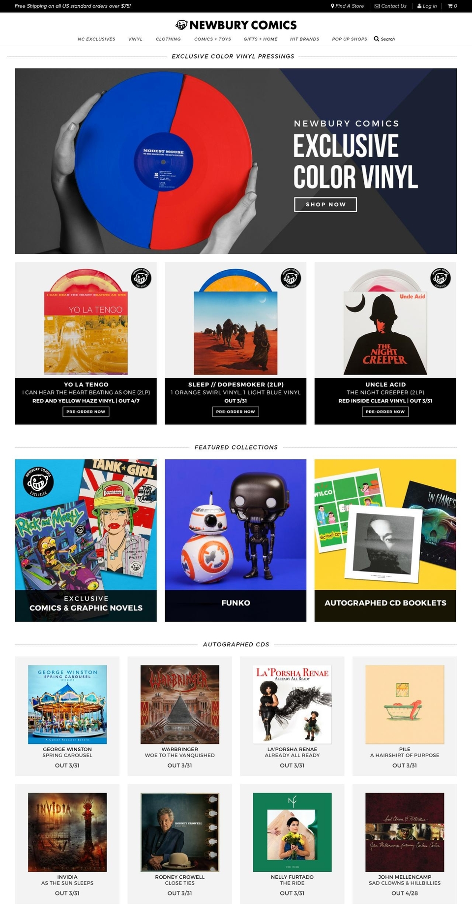 newburycomics.com shopify website screenshot