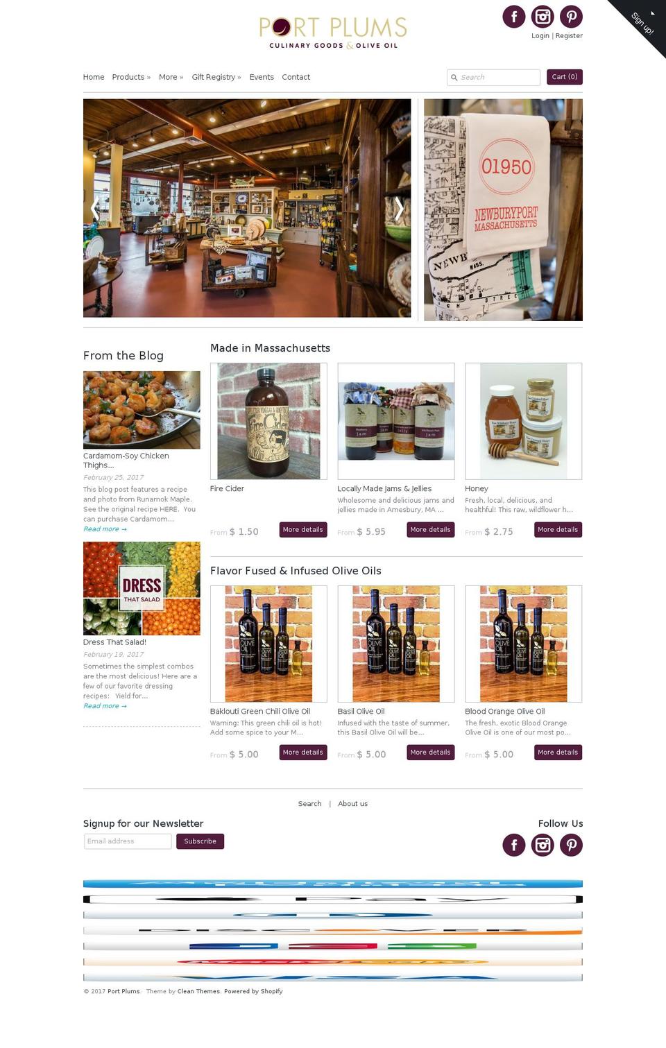 newburyportoliveoil.com shopify website screenshot