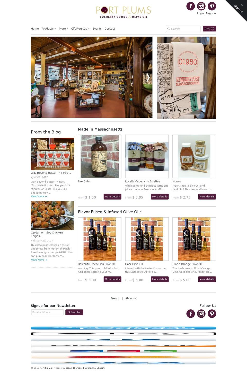 newburyportoliveoilco.com shopify website screenshot