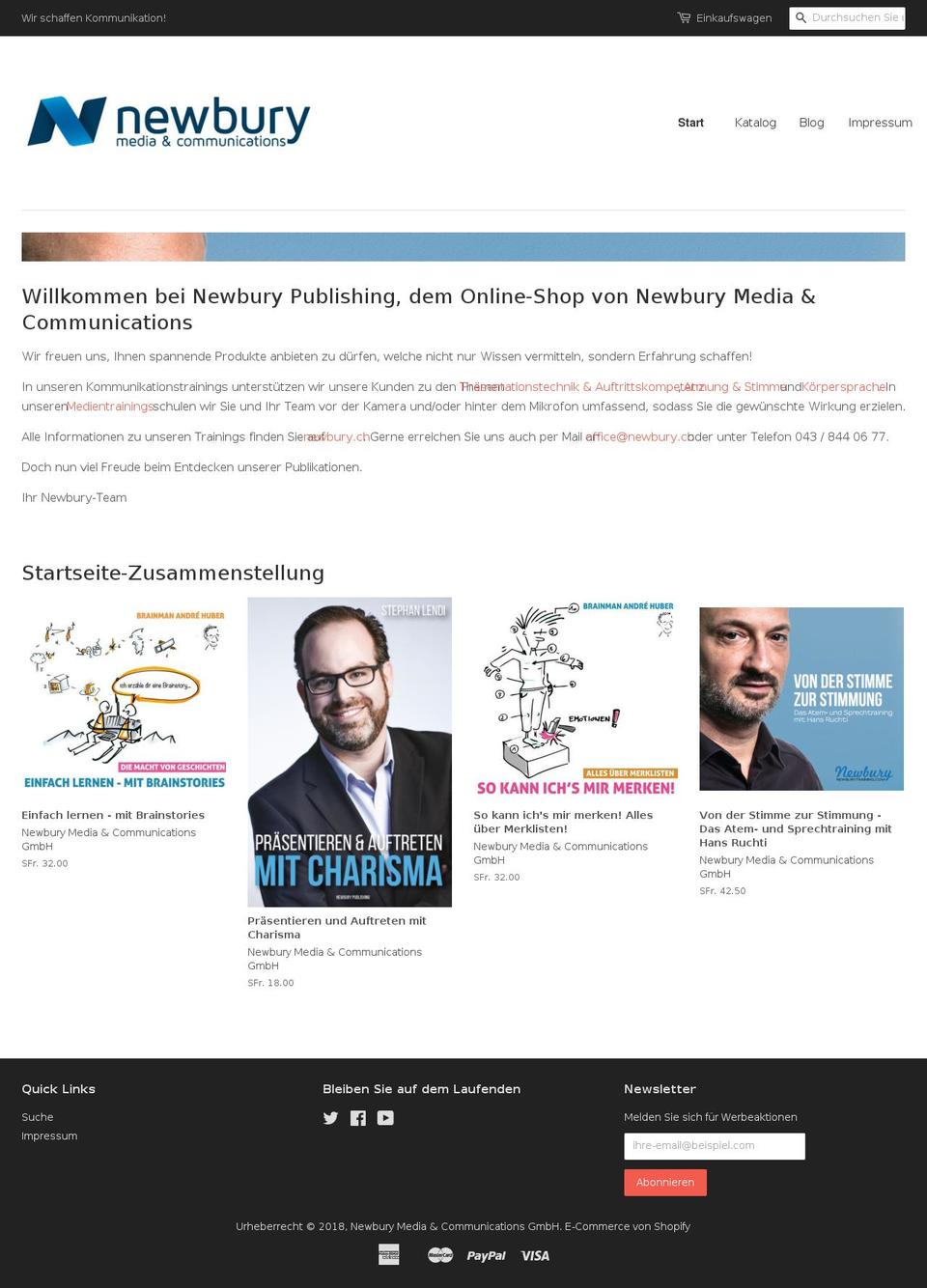 newburypublishing.com — Shopify storefront screenshot