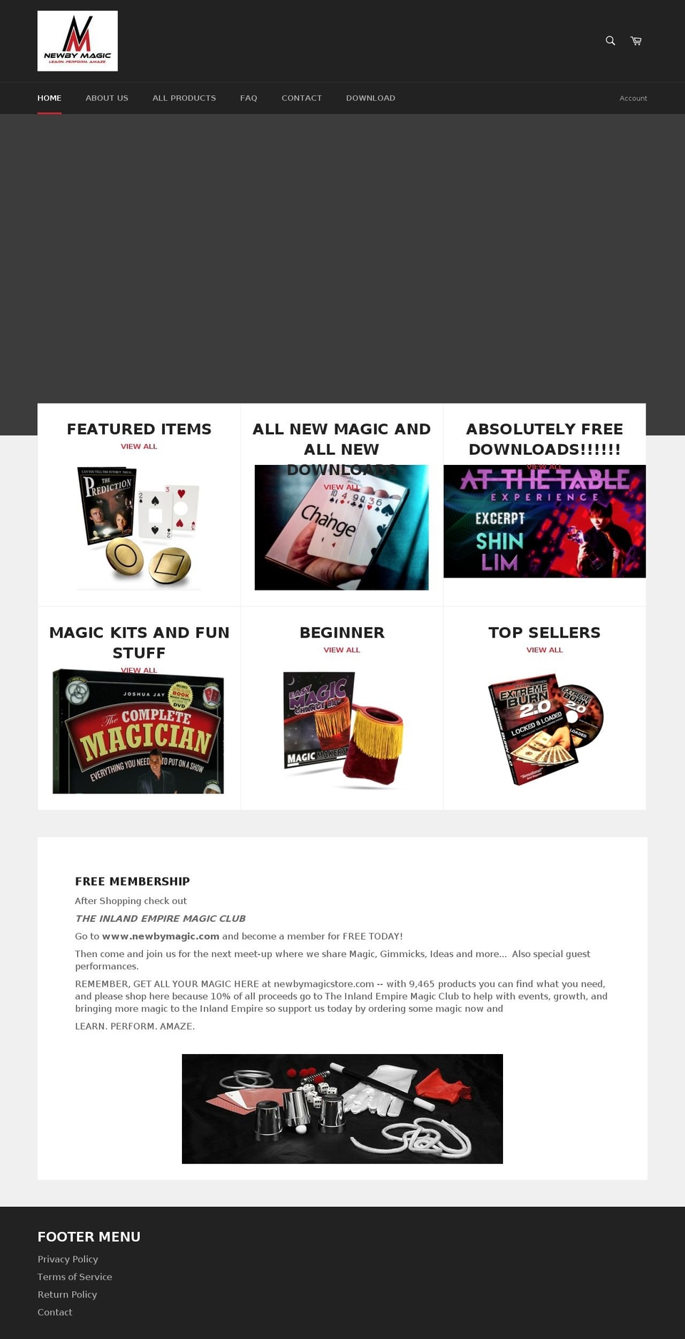 newbymagicstore.com — Shopify storefront screenshot