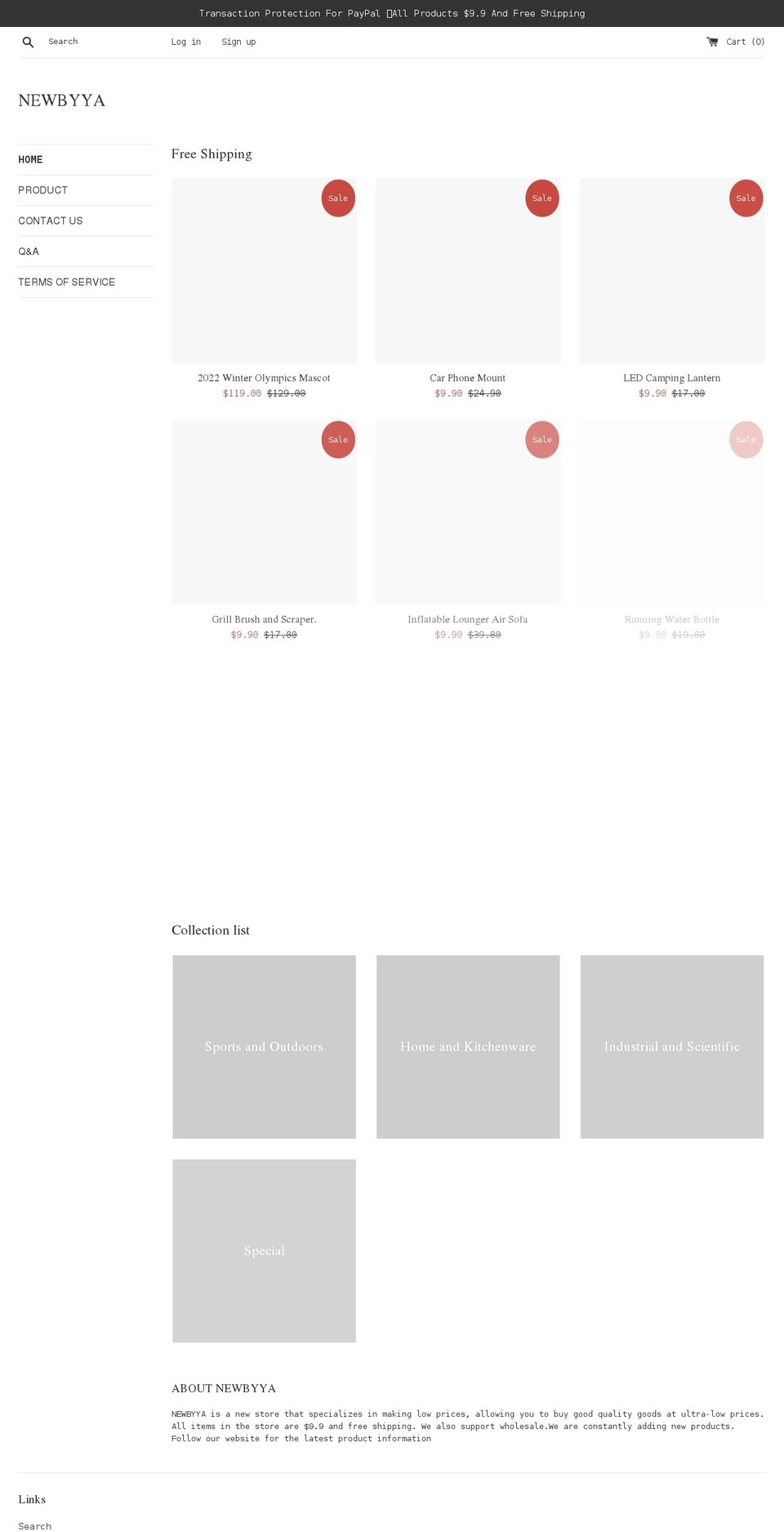newbyya.com shopify website screenshot