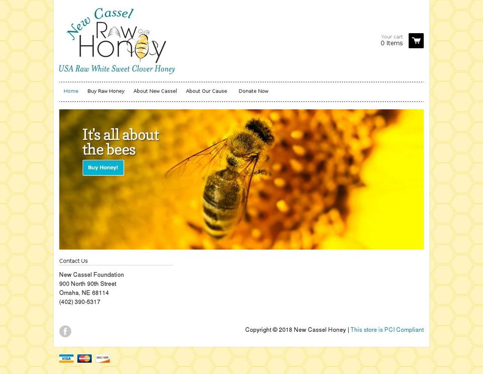 newcasselhoney.com shopify website screenshot