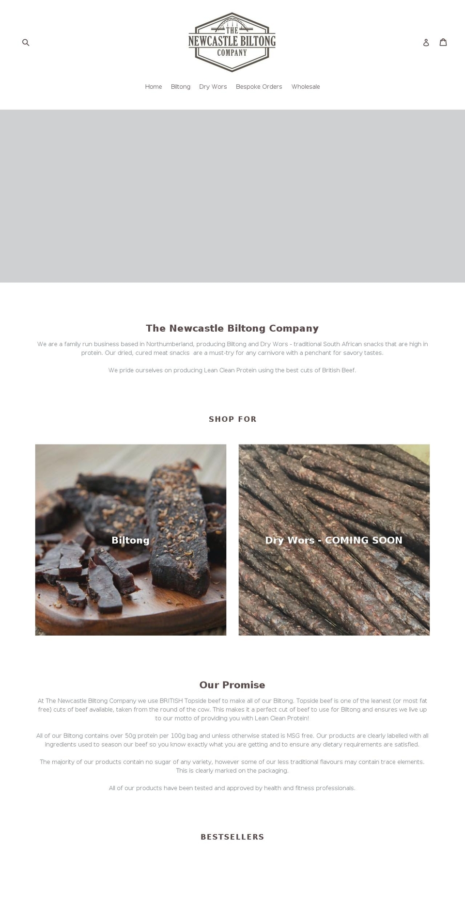 newcastlebiltong.com shopify website screenshot