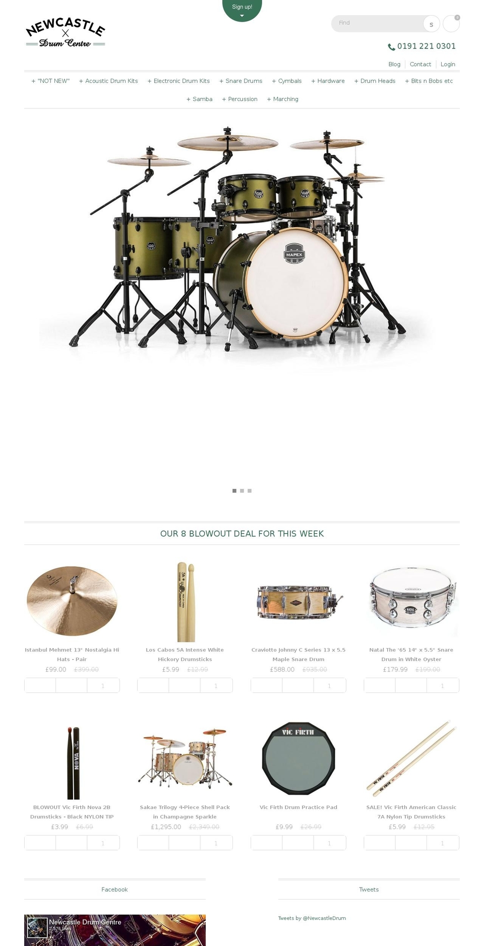 newcastledrum.co.uk shopify website screenshot