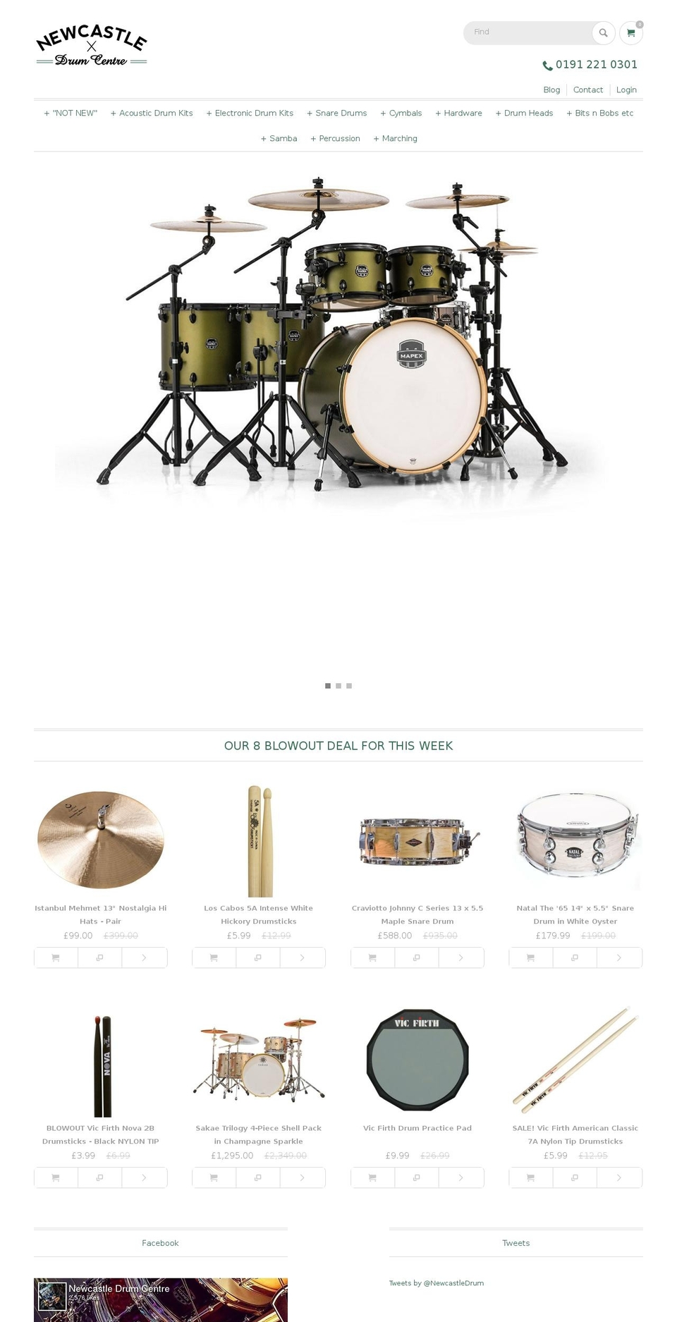 Altron Shopify theme site example newcastledrums.com