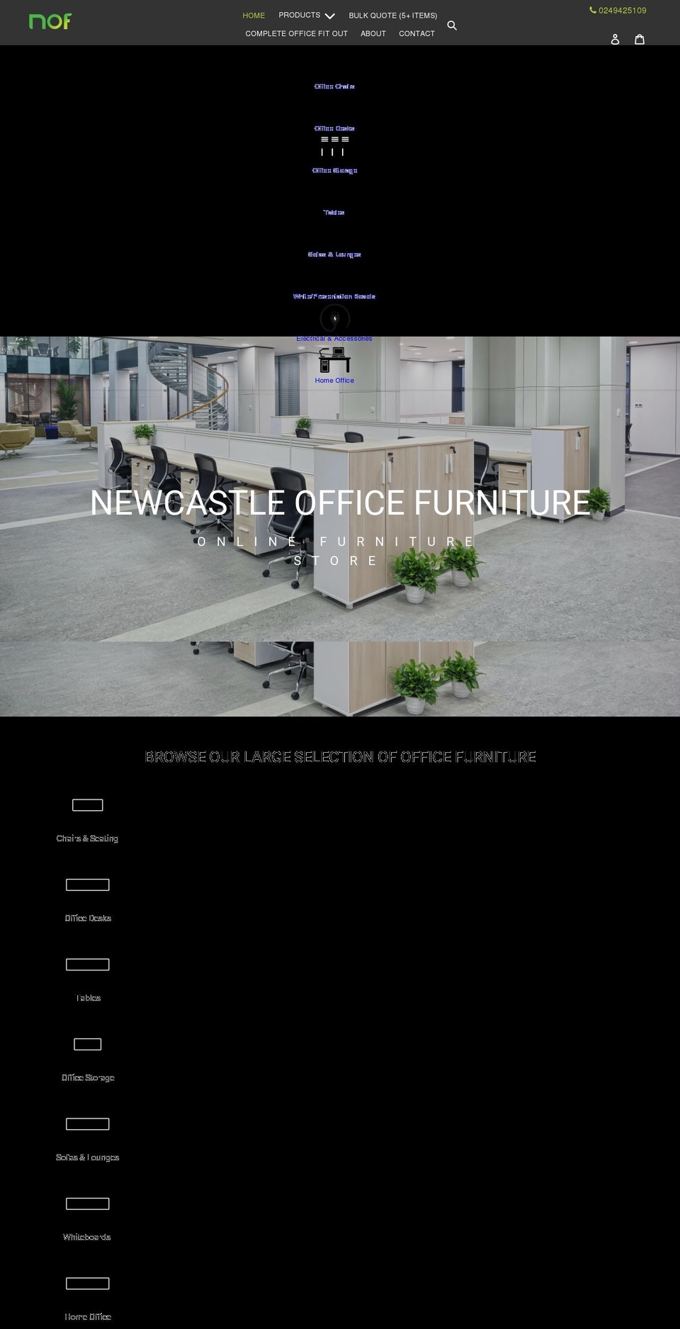 newcastleofficefurniture.com.au shopify website screenshot