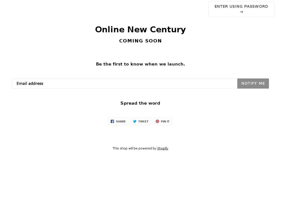 newcenturyphotography.com — Shopify storefront screenshot