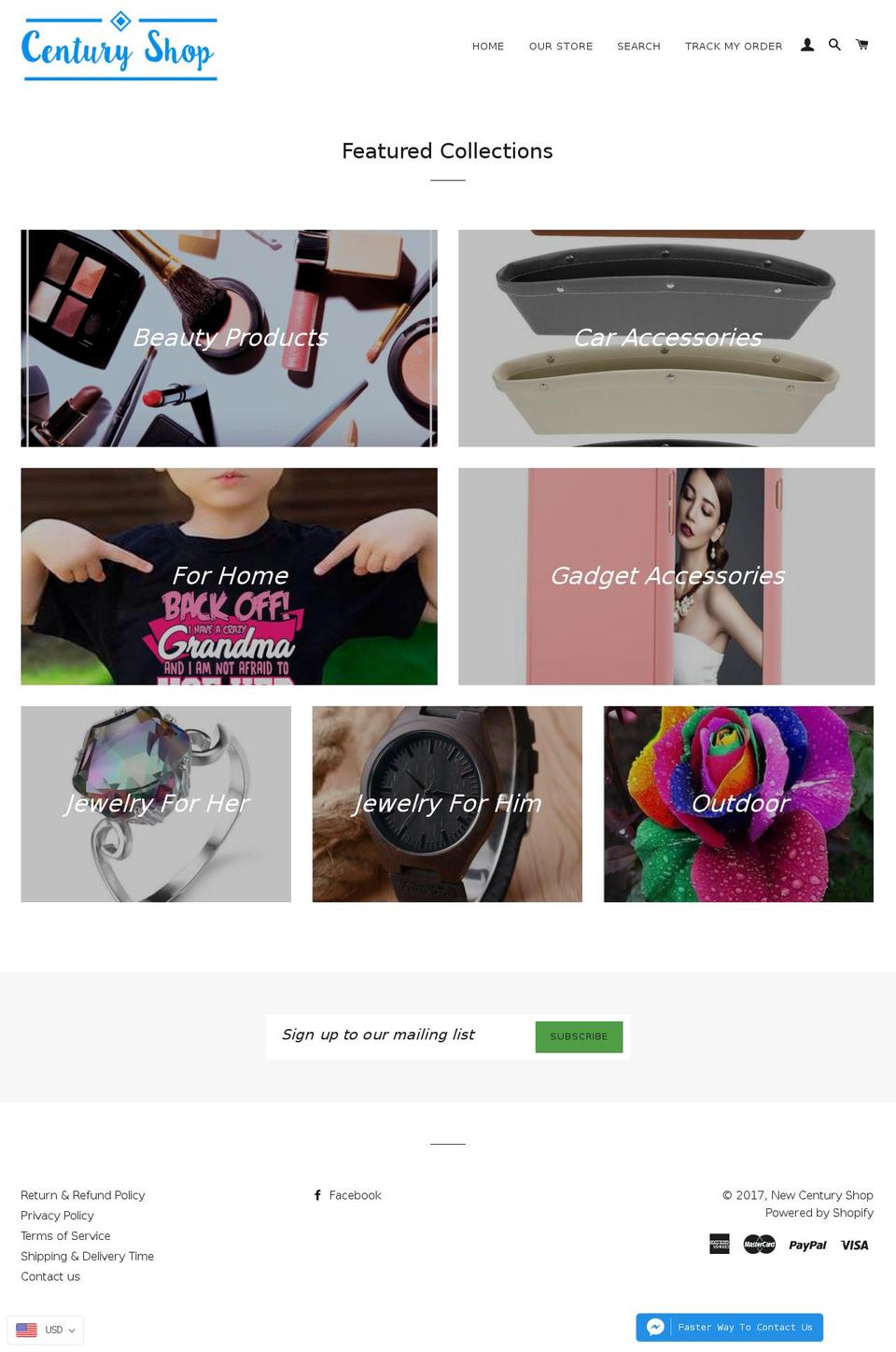 newcenturyshop.com shopify website screenshot