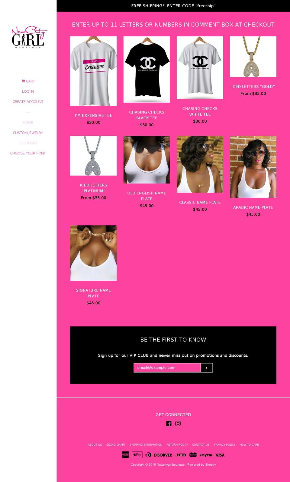 newcitygirl.com — Shopify storefront screenshot