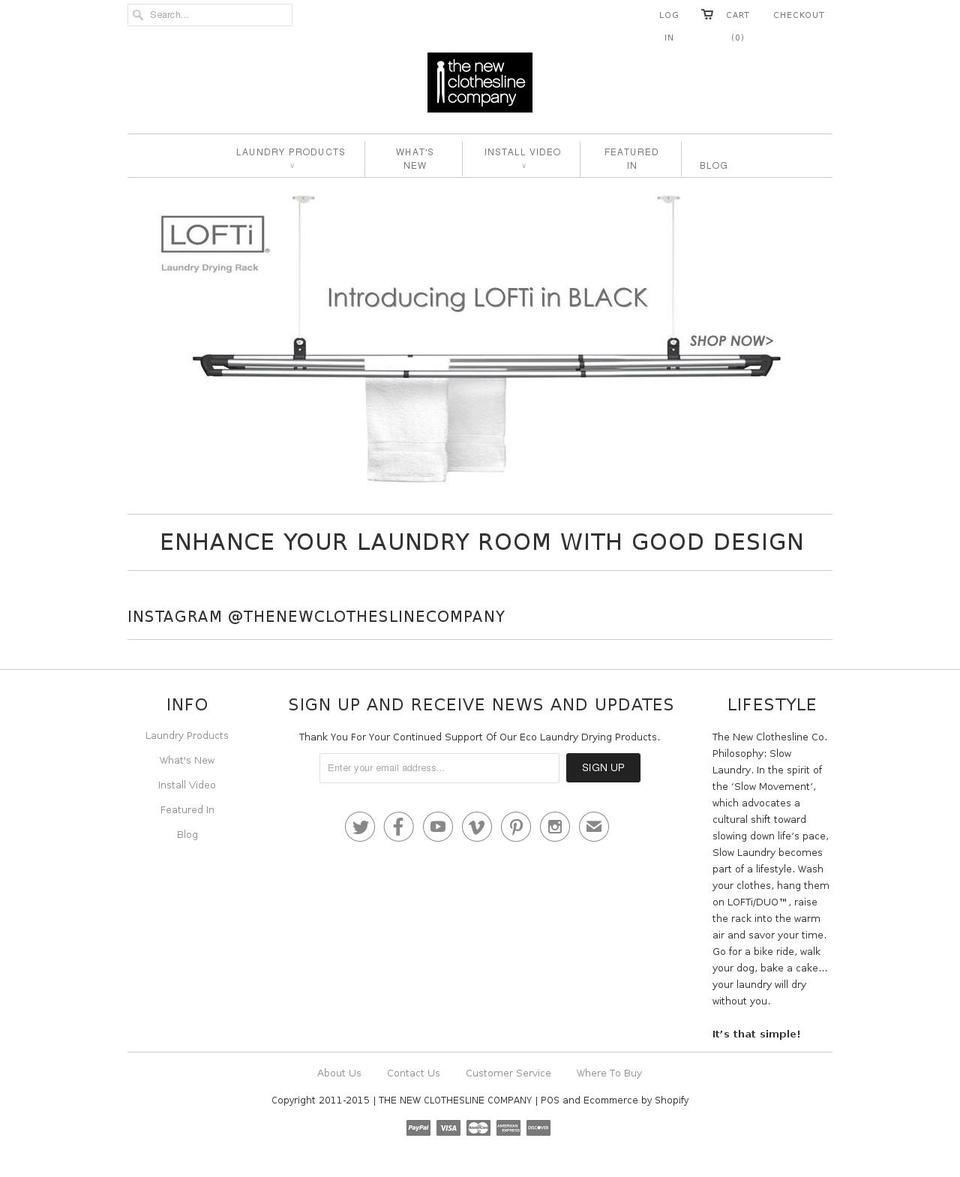 newclotheslinecompany.com — Shopify storefront screenshot