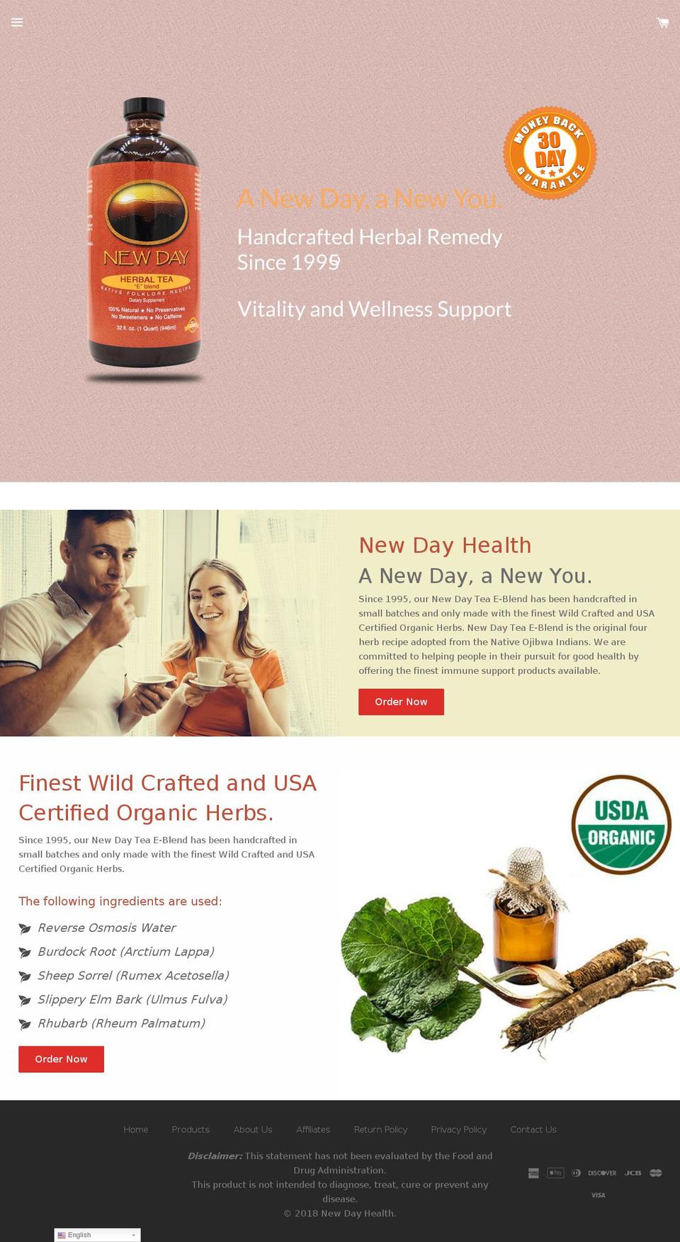 newdayhealth.us shopify website screenshot