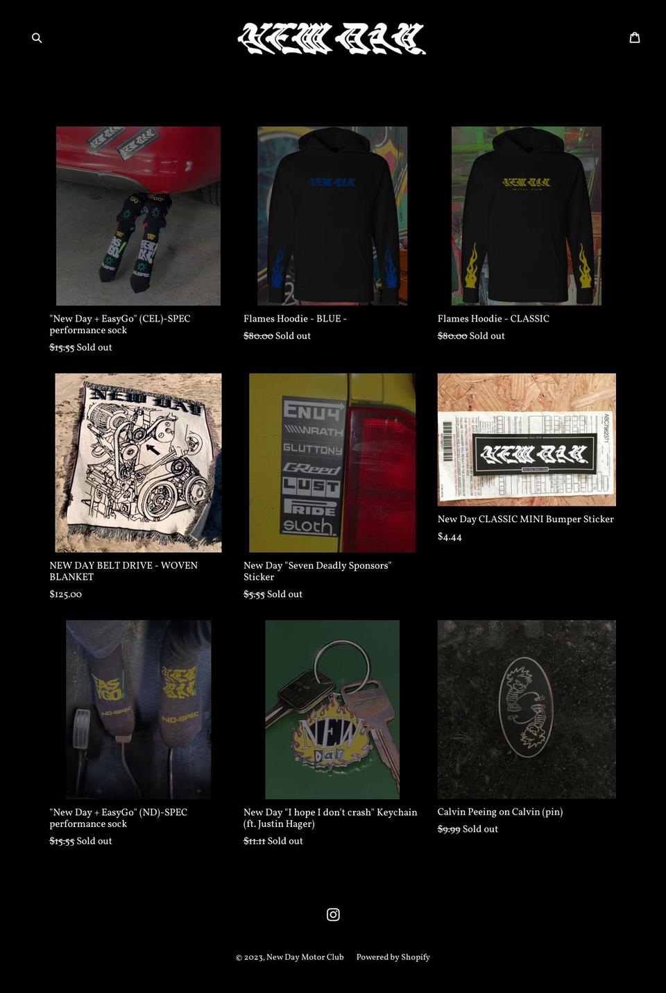 newdaymotorclub.com — Shopify storefront screenshot