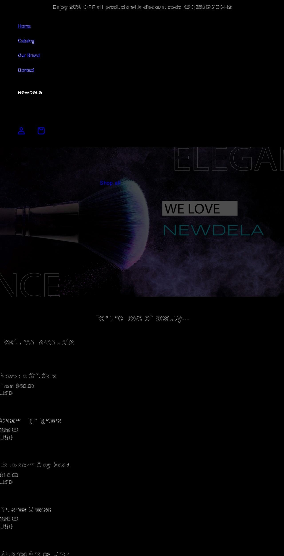 newdela.com shopify website screenshot