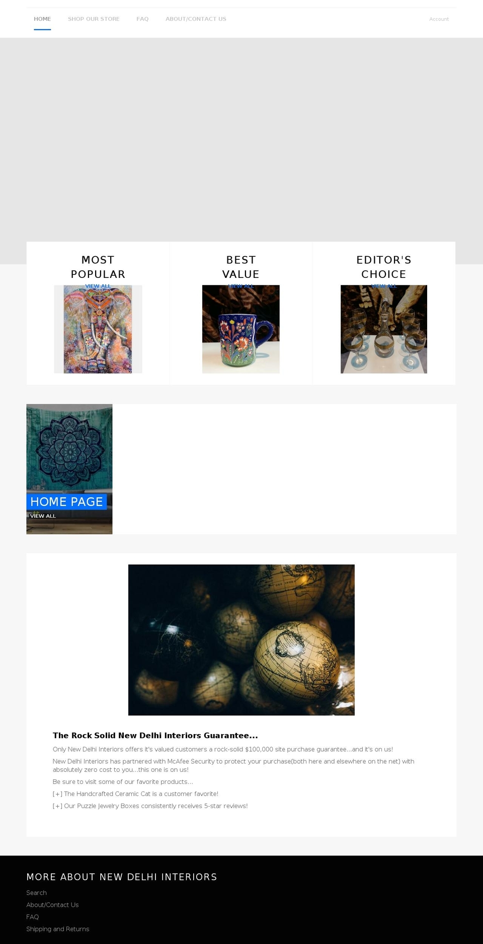 newdelhiinteriors.com — Shopify storefront screenshot