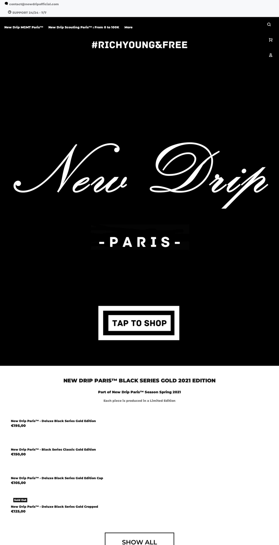 newdripofficial.com shopify website screenshot