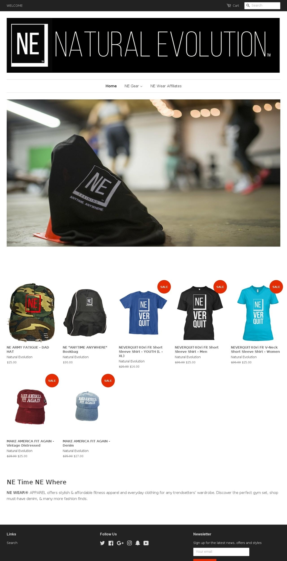 newearapparel.com — Shopify storefront screenshot