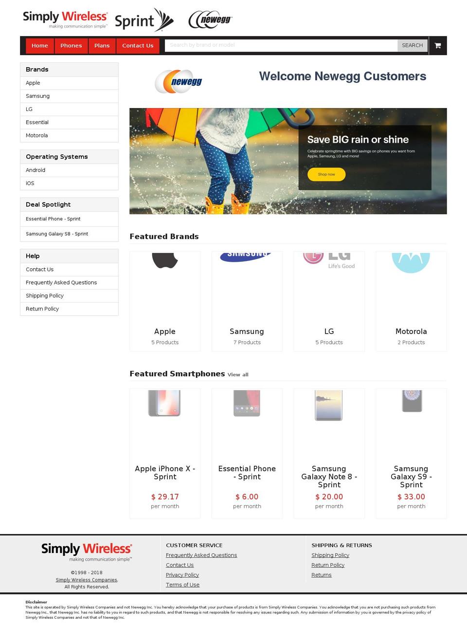 simplywireless Shopify theme site example neweggsimplywireless.com