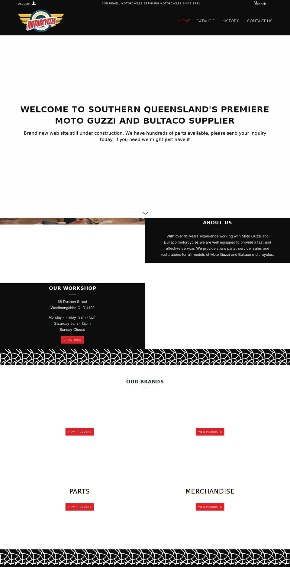 newellmotorcycles.com.au shopify website screenshot