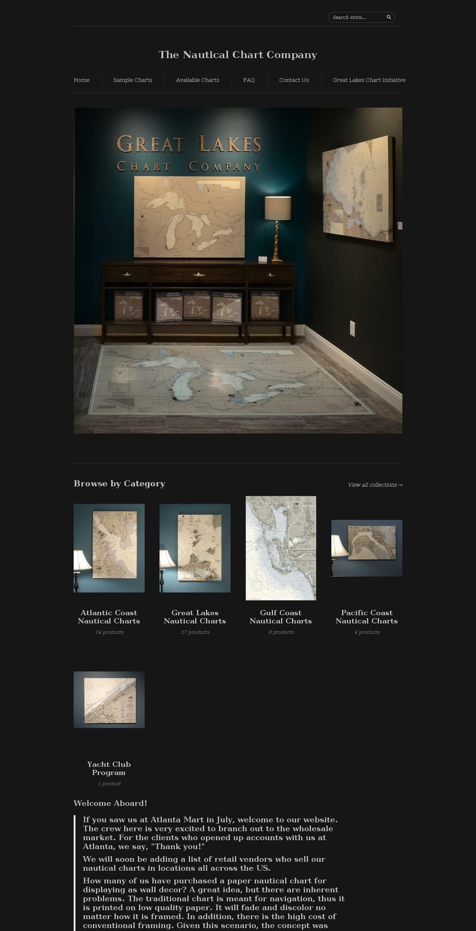 newenglandchartcompany.com — Shopify storefront screenshot