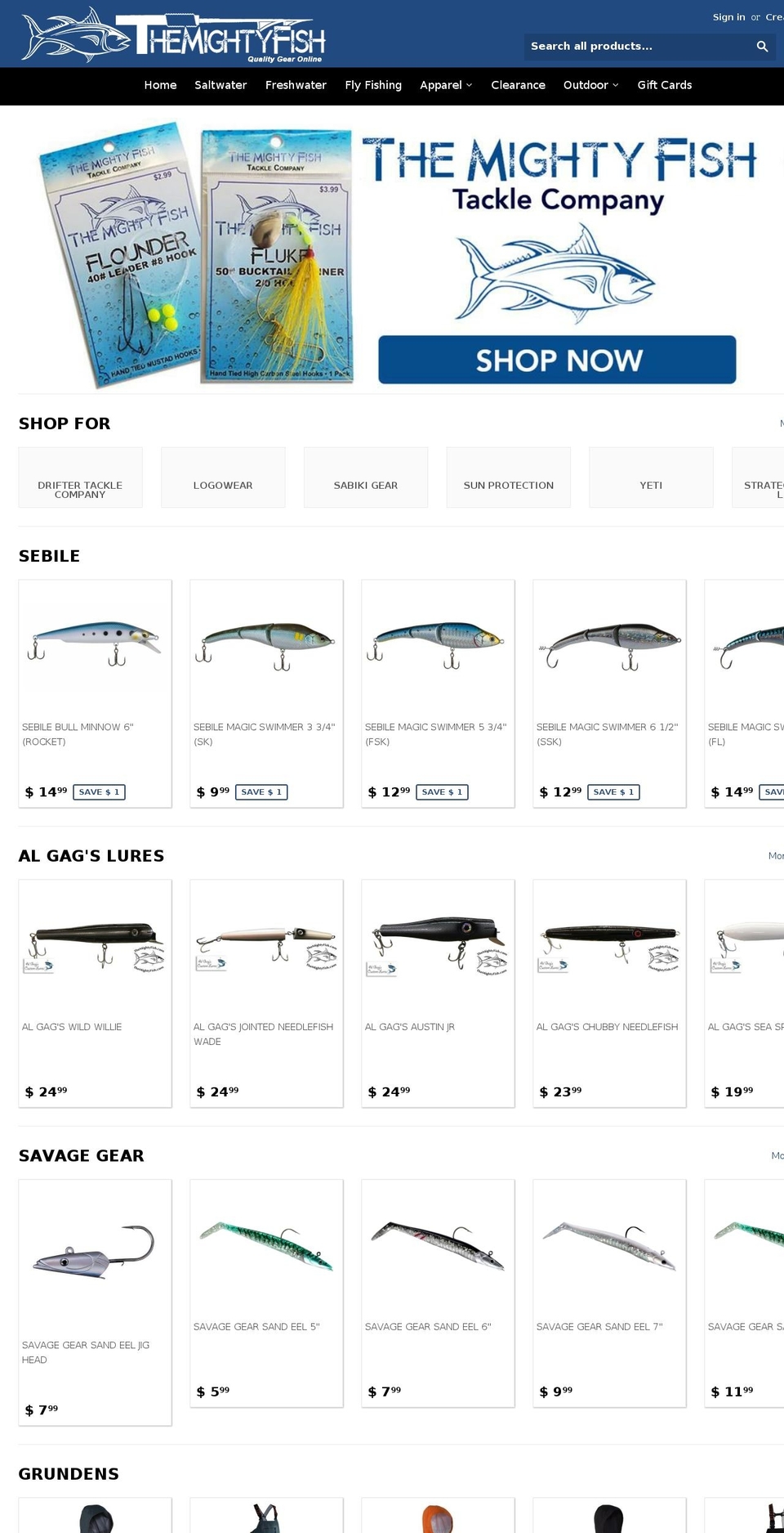 newenglandfishing.com — Shopify storefront screenshot