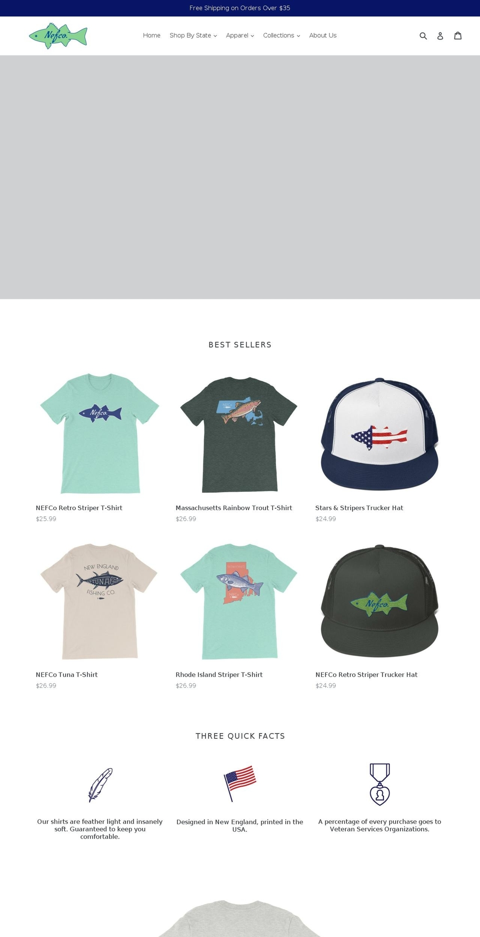 newenglandfishingco.com — Shopify storefront screenshot