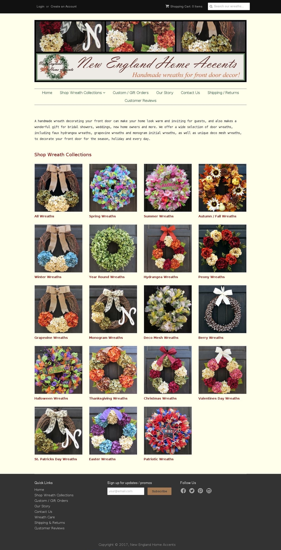 newenglandhomeaccents.com shopify website screenshot