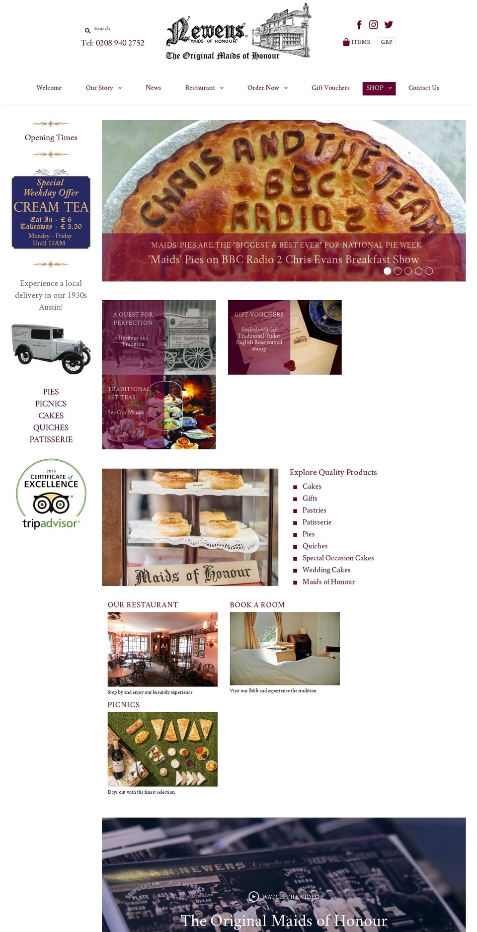 newenstearooms.com shopify website screenshot
