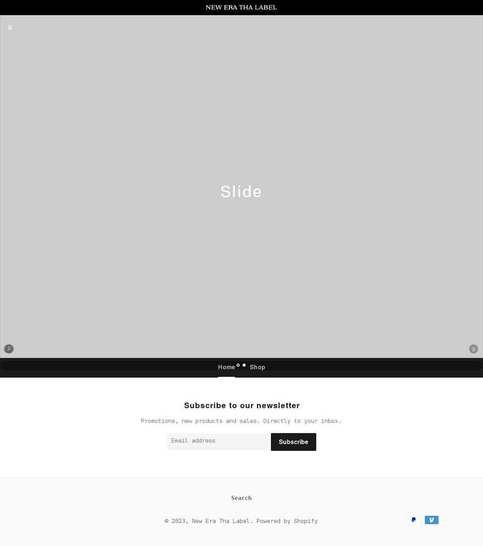 newerathalabel.com shopify website screenshot
