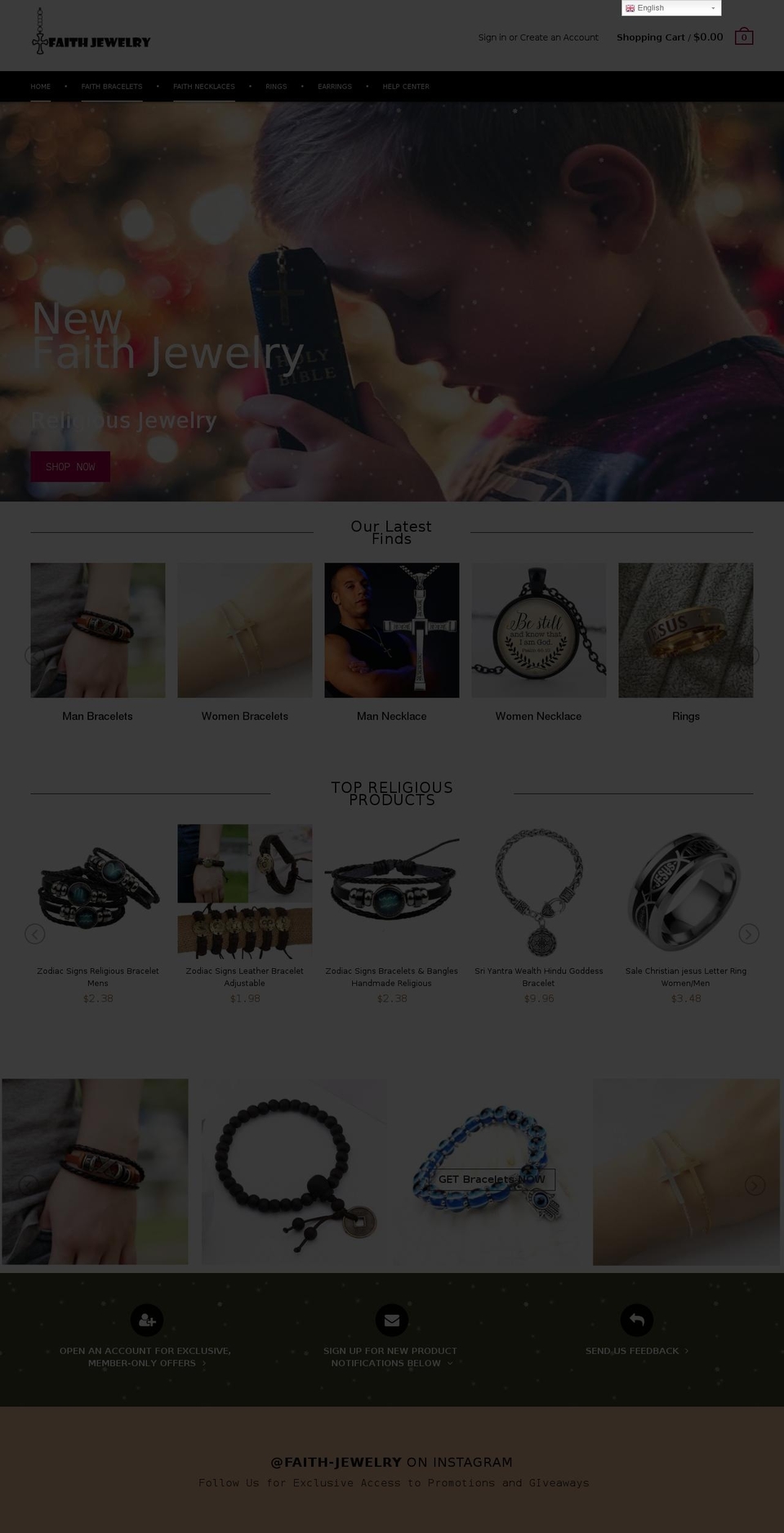 custom-theme Shopify theme site example newfaithjewelry.com