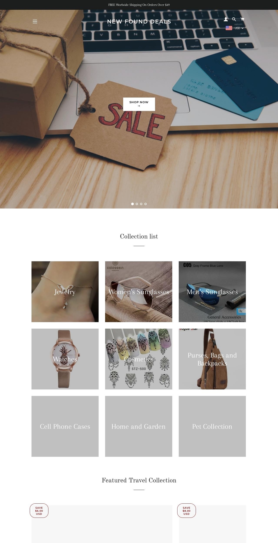 newfounddeals.com — Shopify storefront screenshot