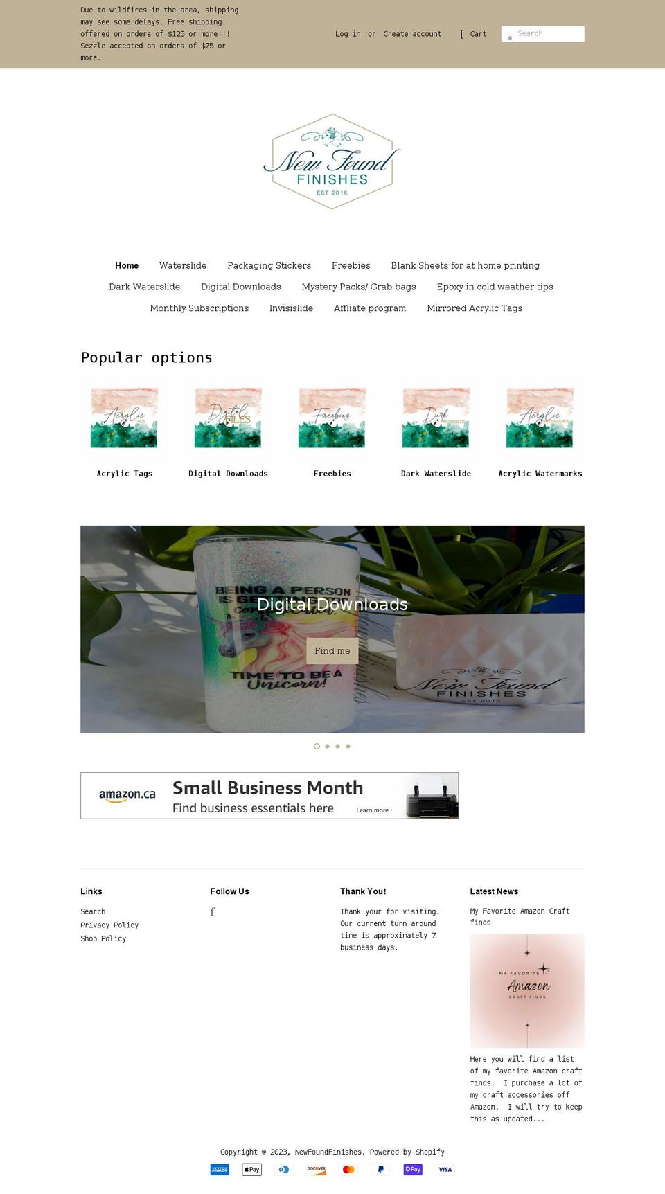 newfoundfinishes.com shopify website screenshot
